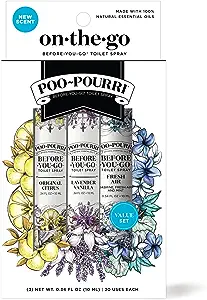 Poo-Pourri Before-You-Go Toilet Spray, On-The-Go, Travel Size Variety 10 mL - Original Citrus, Lavender Vanilla and Fresh Air