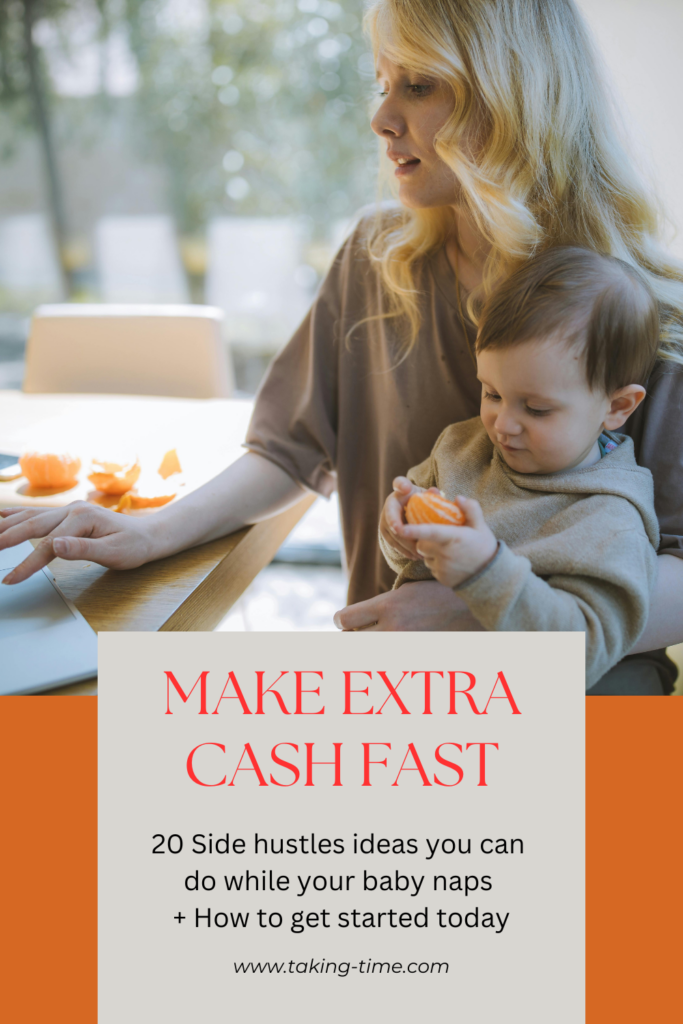 Blog post on freelance side hustle ideas for stay-at-home moms in 2024. Learn how to make extra cash during nap times with in-demand niches like AI services, NFT art creation, social media management, and more. Tips include leveraging Fiverr's affiliate program, optimizing gig visibility, and building client relationships. Perfect for moms looking to boost income from home.