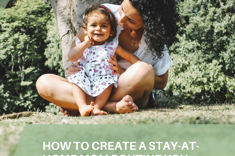 A blog post titled "Realistic Stay-at-Home Mom Routine with a Toddler" outlines a structured daily and weekly routine to help stay-at-home moms manage their time, reduce mental load, and incorporate self-care, fitness, and activities with their kids. The post emphasizes the importance of realistic planning, including outings and involving toddlers in household tasks, and provides detailed schedules for managing household chores, personal time, and family activities.