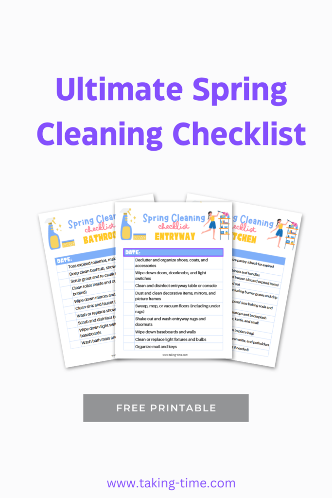 No more guessing what to clean! This spring cleaning checklist covers every part of your home. Download the free printable and stock up on cleaning supplies to get started!